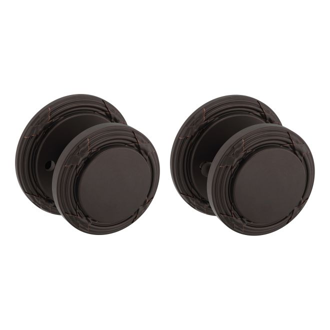 Baldwin 5013 Preconfigured 5013 Knob with 5145 Rose Privacy Lock with 2-3/8" Backset and Full Lip Strike Baldwin Estate