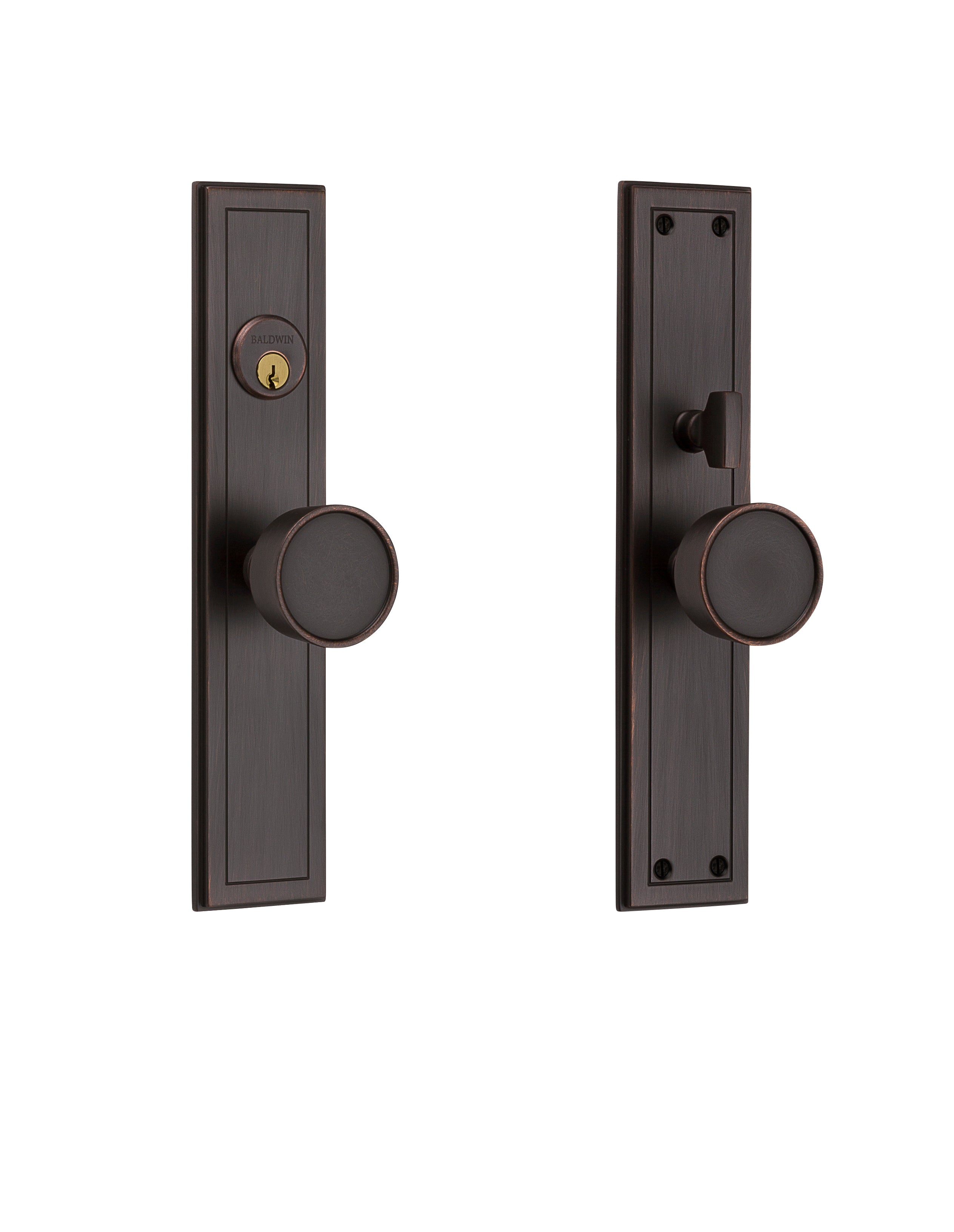 Baldwin Hollywood Hills Knob by Knob Single Cylinder Entry Mortise Lock Trim Baldwin Estate