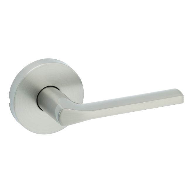 Kwikset Lisbon Lever with Round Rose Passage Door Lock with 6AL Latch and RCS Strike Kwikset