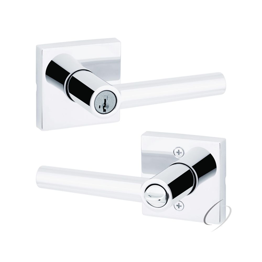 Kwikset Milan Lever with Square Rose Entry Door Lock SmartKey with 6AL Latch and RCS Strike Kwikset