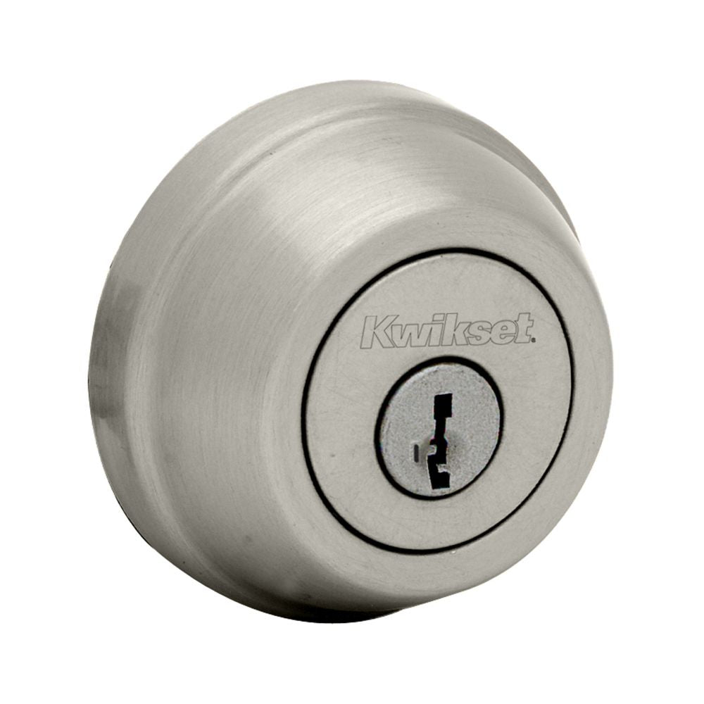 Kwikset Double Cylinder Deadbolt with 6AL Latch and STRKP Strike Pack which includes Square Corner, Round Corner and 5303 Round Corner Full Lip Strikes Kwikset