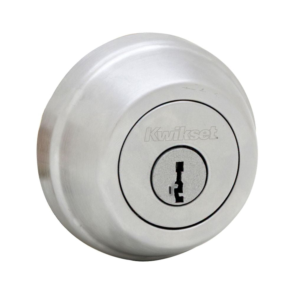 Kwikset Double Cylinder Deadbolt with 6AL Latch and STRKP Strike Pack which includes Square Corner, Round Corner and 5303 Round Corner Full Lip Strikes Kwikset