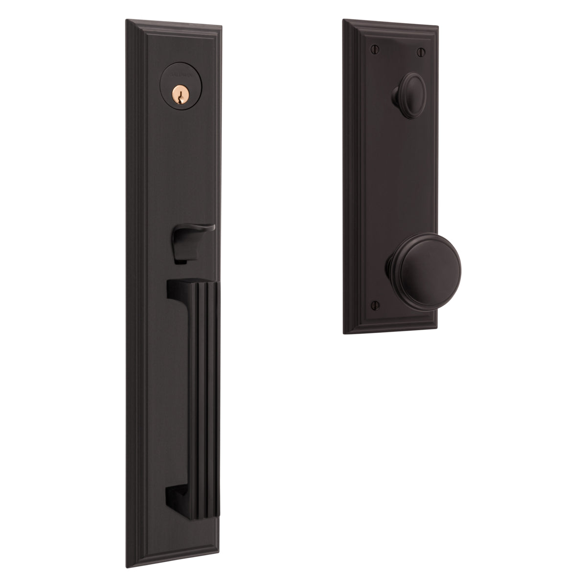 Baldwin Tremont Full Escutcheon Emergency Egress Single Cylinder Tubular Handleset with 5069 Knob Baldwin Estate