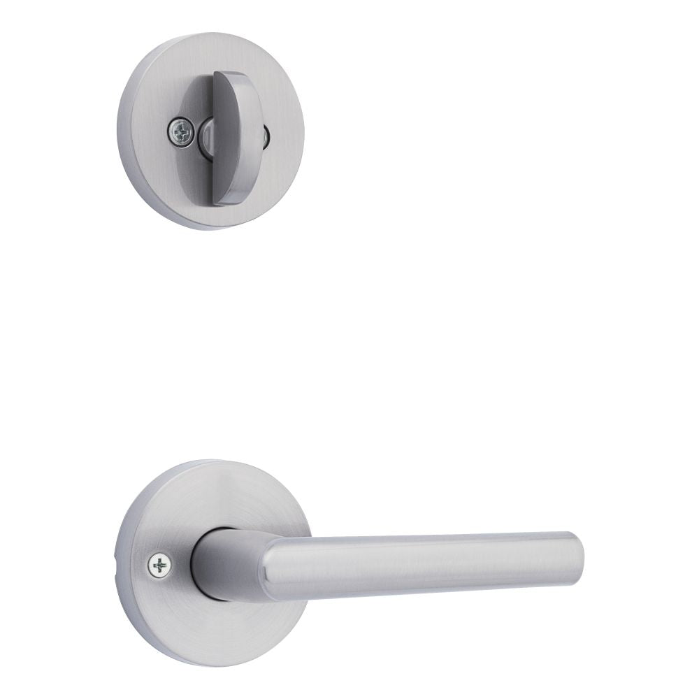 Kwikset Milan Lever with Round Rose Interior Single Cylinder Handleset Trim for Both 800 and 687 Series Handlesets