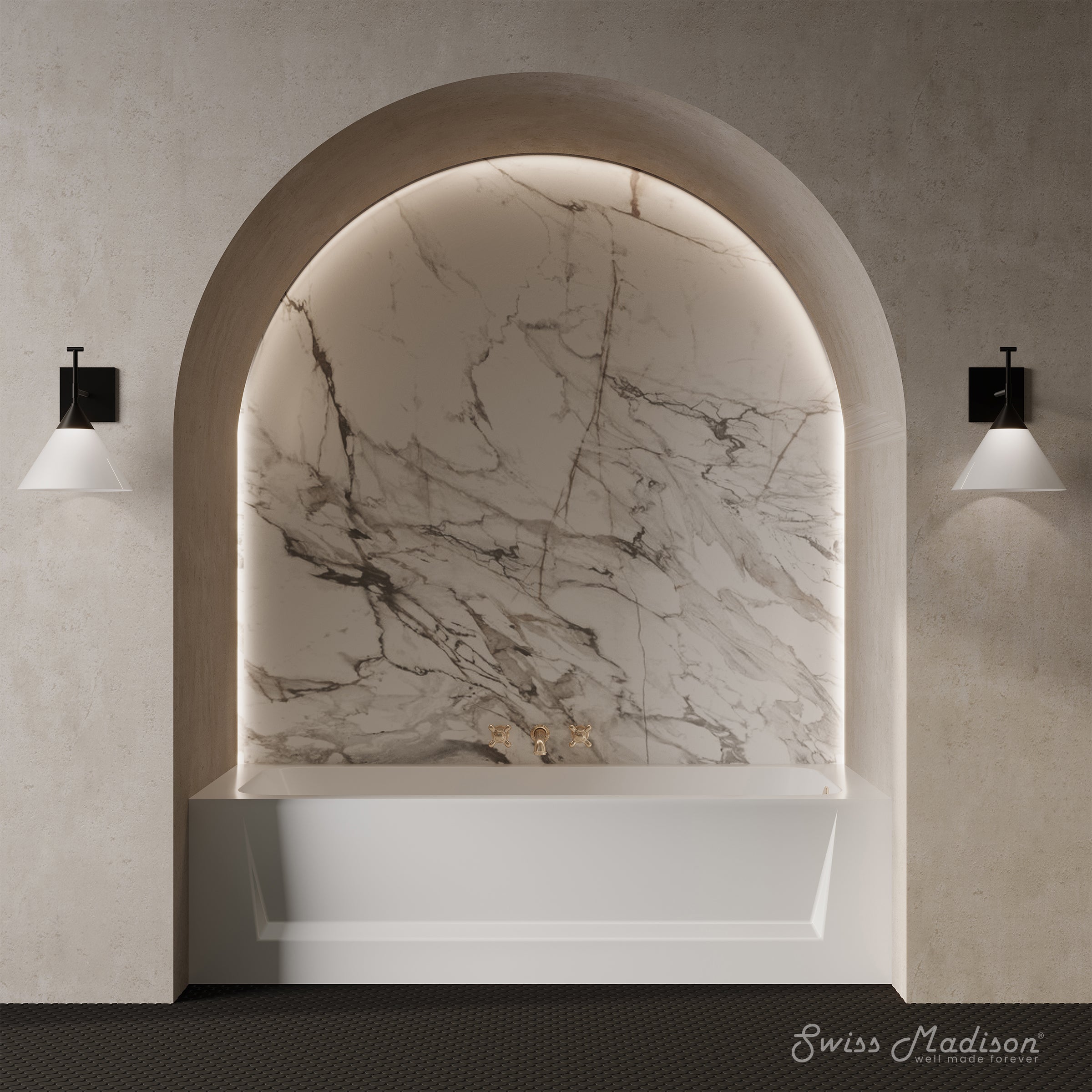 Swiss Madison Virage 60" x 30" Alcove Bathtub with Apron