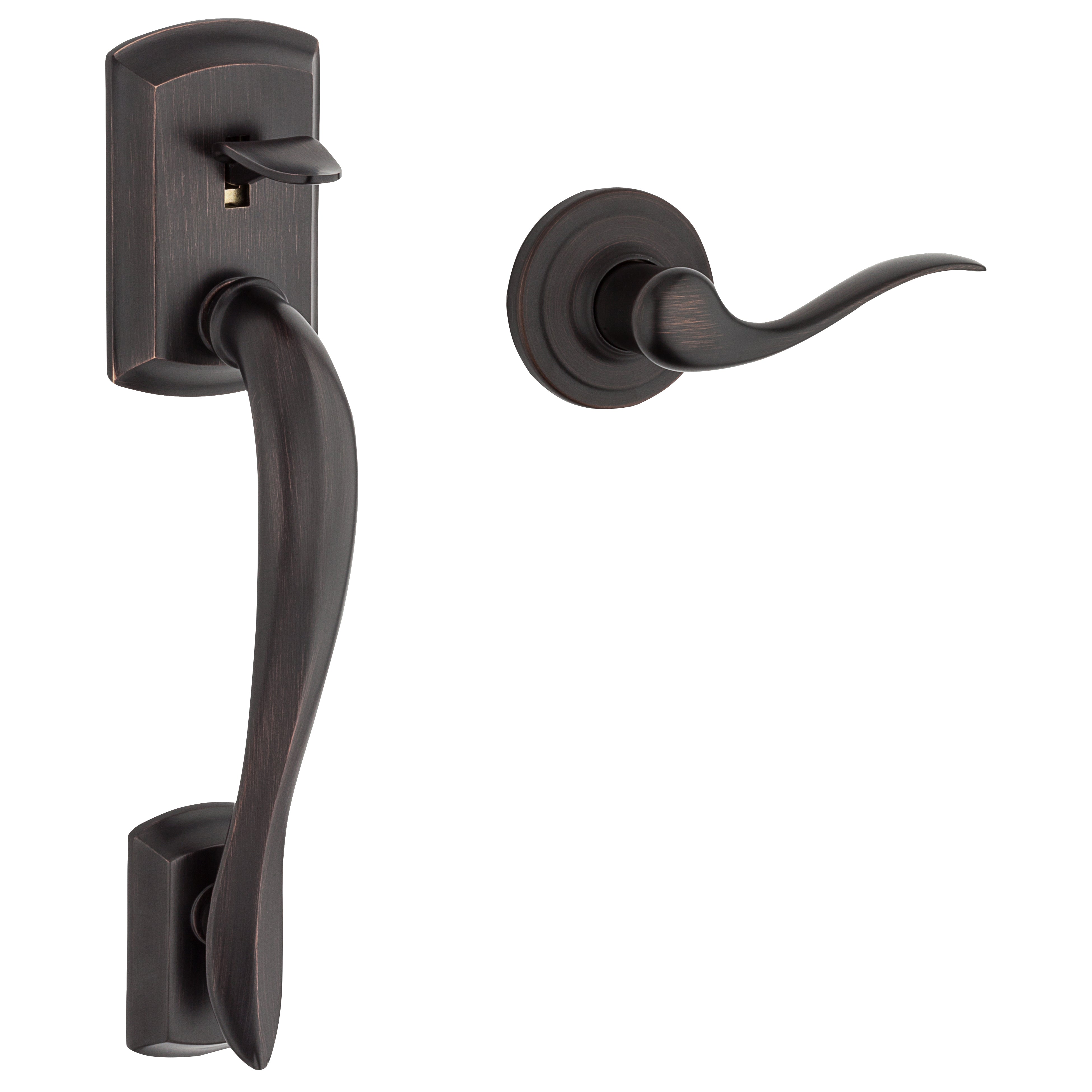 Kwikset Clear Pack Avalon Passage Handleset with Tustin Lever Trim with No Deadbolt with RCAL Latch and RCS Strike Kwikset