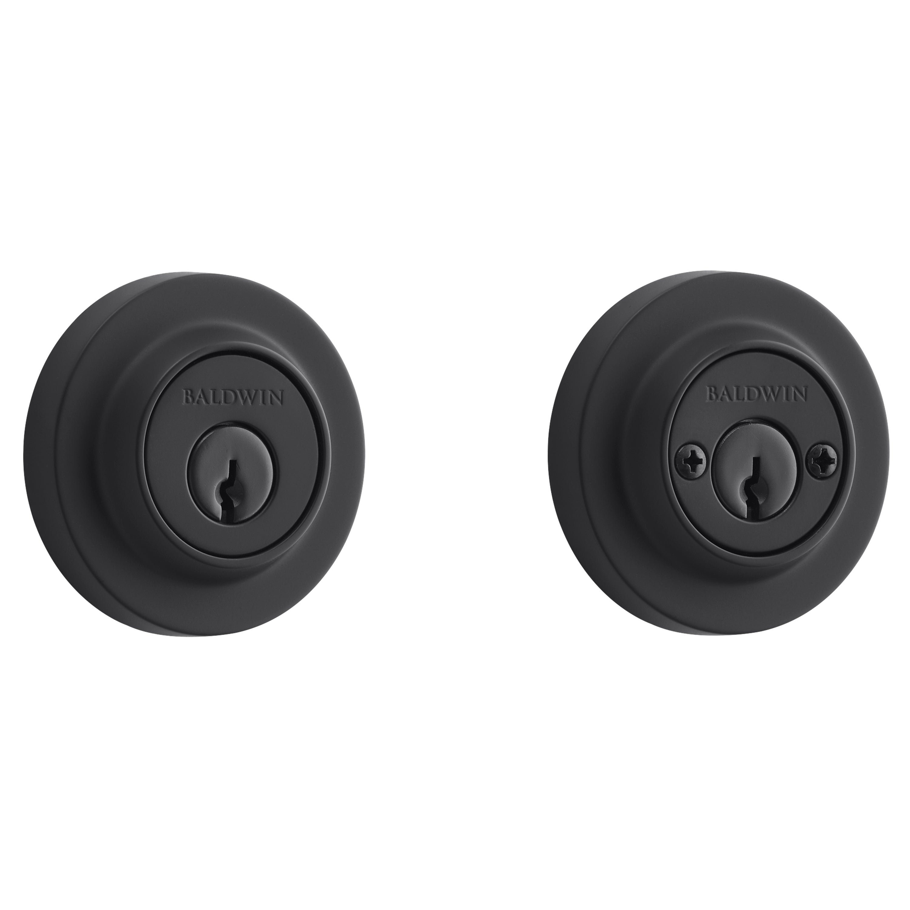 Baldwin Reserve Double Cylinder Contemporary Round Deadbolt with 6AL Latch and Dual Strike Baldwin Reserve