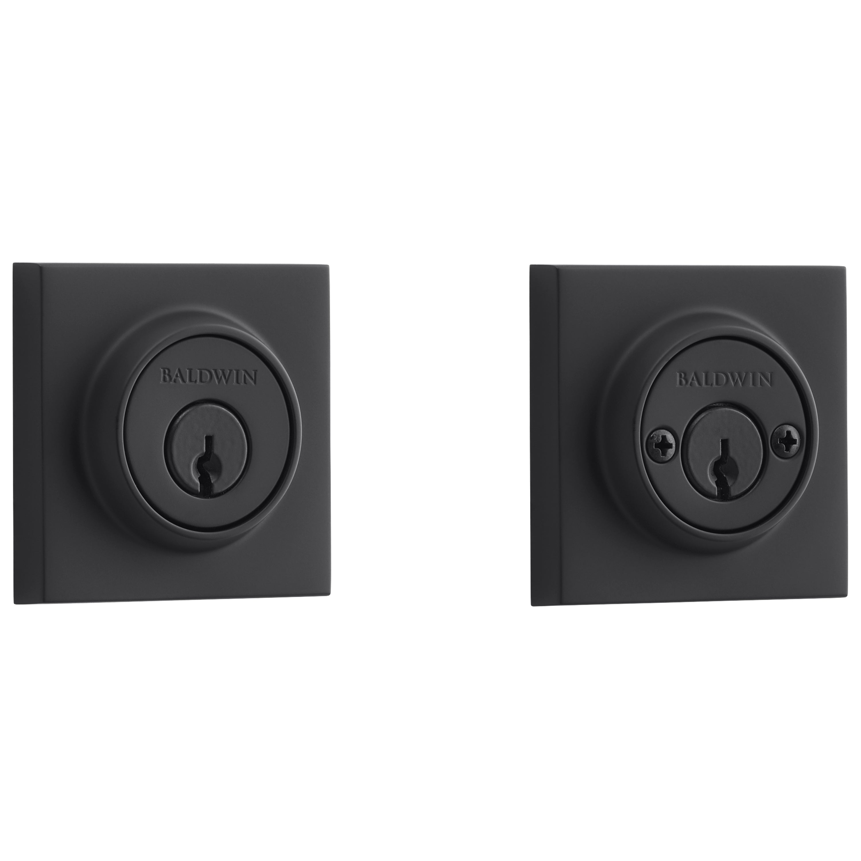 Baldwin Reserve Double Cylinder Contemporary Square Deadbolt with 6AL Latch and Dual Strike Baldwin Reserve