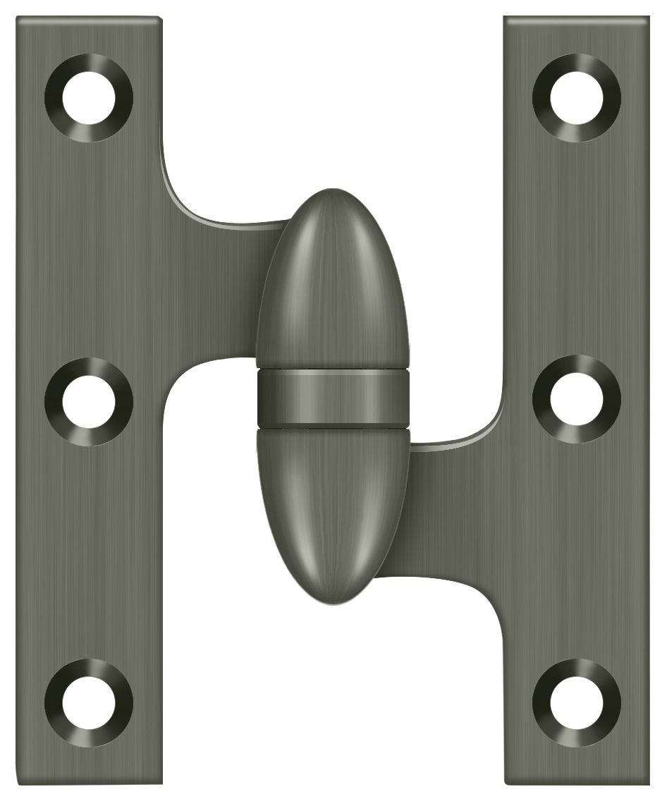Deltana 3" x 2-1/2" Left Hand Olive Knuckle Hinge; Deltana