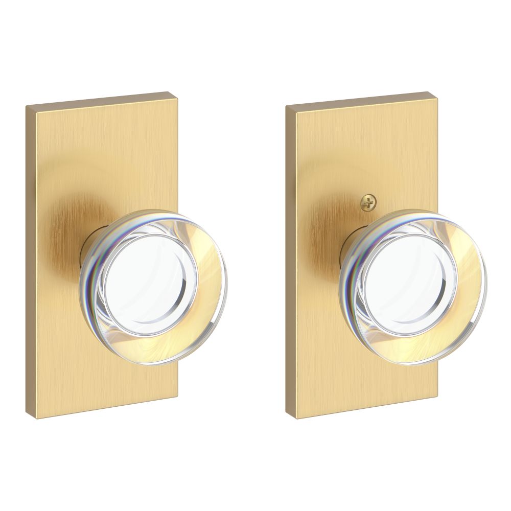 Baldwin Reserve Contemporary Crystal Knob Passage with 6AL Latch and Dual Strike Baldwin Reserve