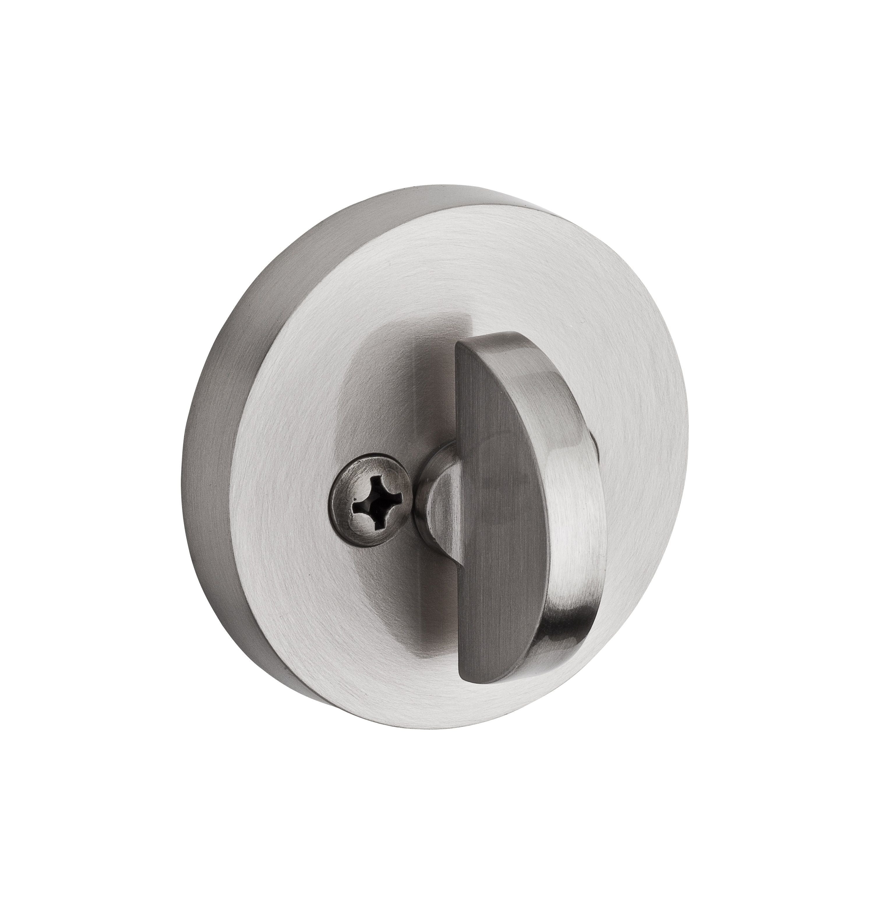 Baldwin Reserve Patio Contemporary Round Deadbolt with 6AL Latch and Dual Strike Baldwin Reserve