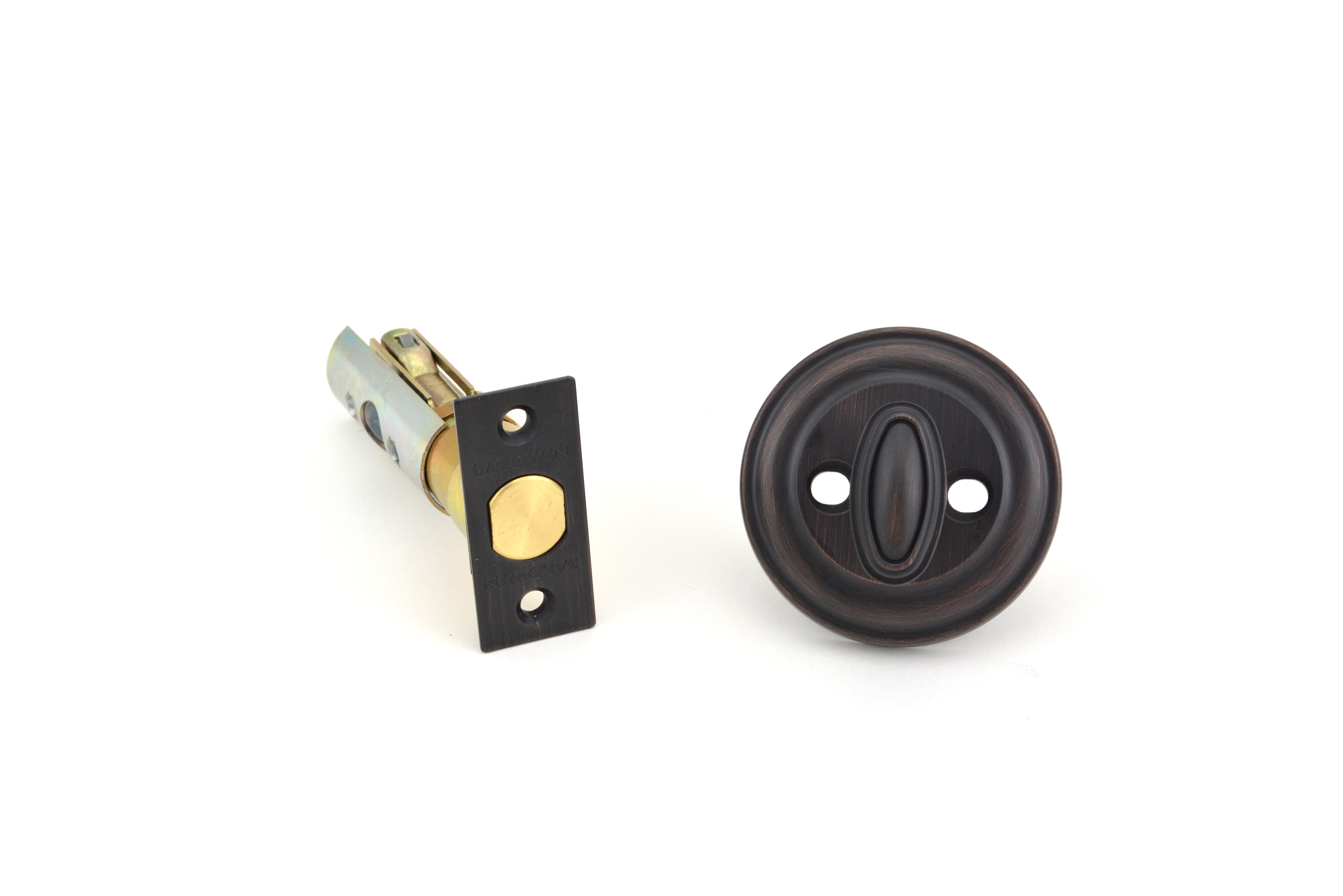 Baldwin Reserve Patio Traditional Round Deadbolt with 6AL Latch and Dual Strike Baldwin Reserve