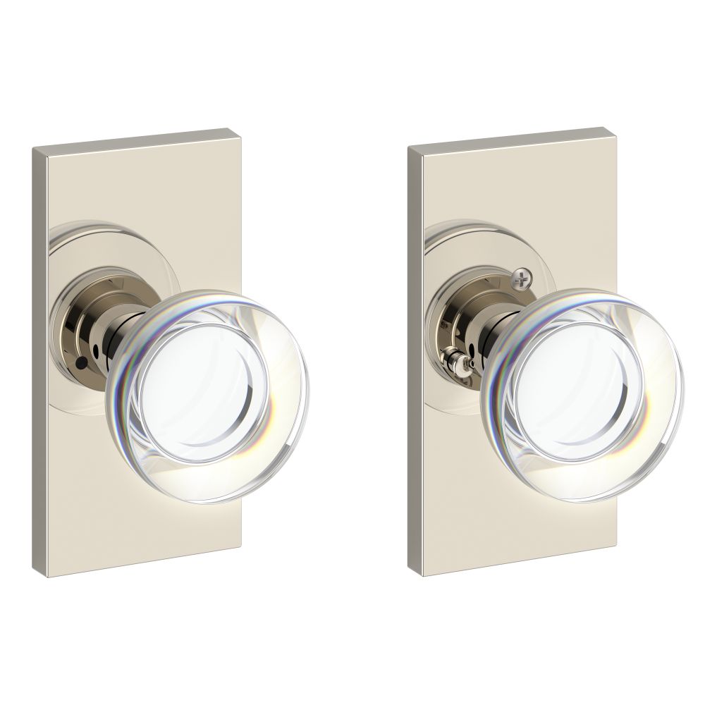 Baldwin Reserve Privacy Contemporary Crystal Knob and Contemporary 5" Rose with 6AL Latch and Dual Strike Baldwin Reserve