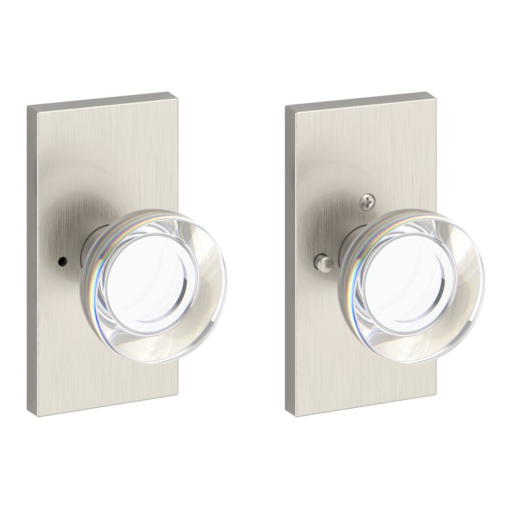 Baldwin Reserve Privacy Contemporary Crystal Knob and Contemporary 5" Rose with 6AL Latch and Dual Strike Baldwin Reserve