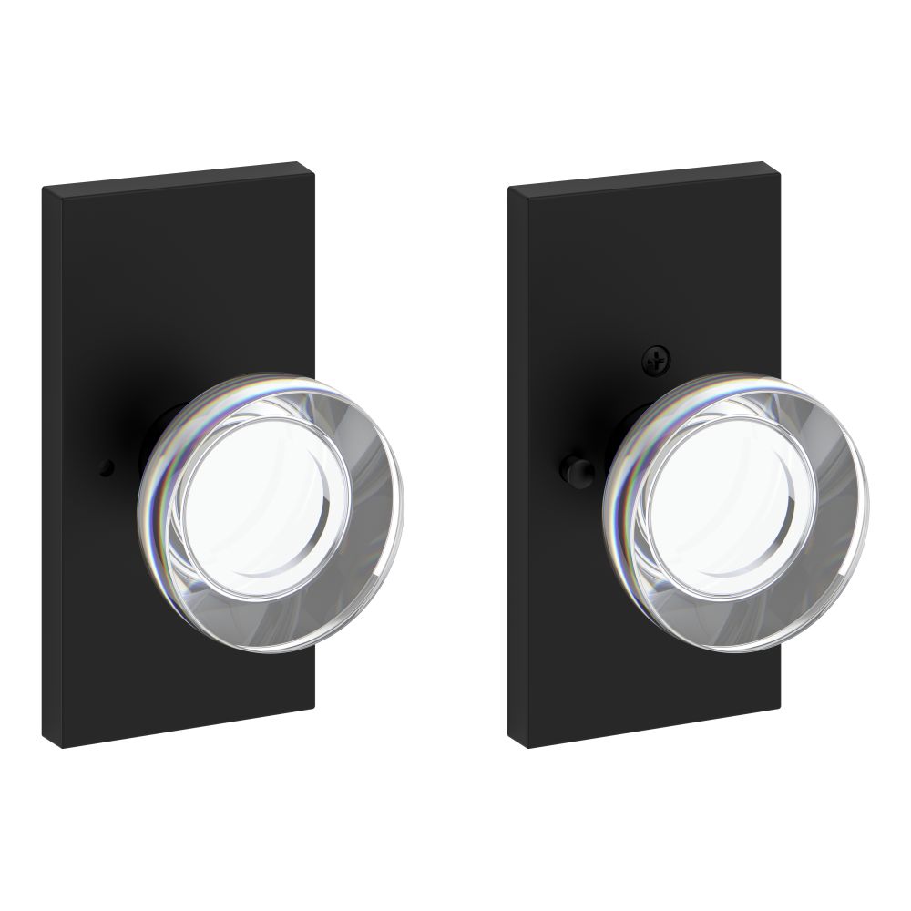 Baldwin Reserve Privacy Contemporary Crystal Knob and Contemporary 5" Rose with 6AL Latch and Dual Strike Baldwin Reserve