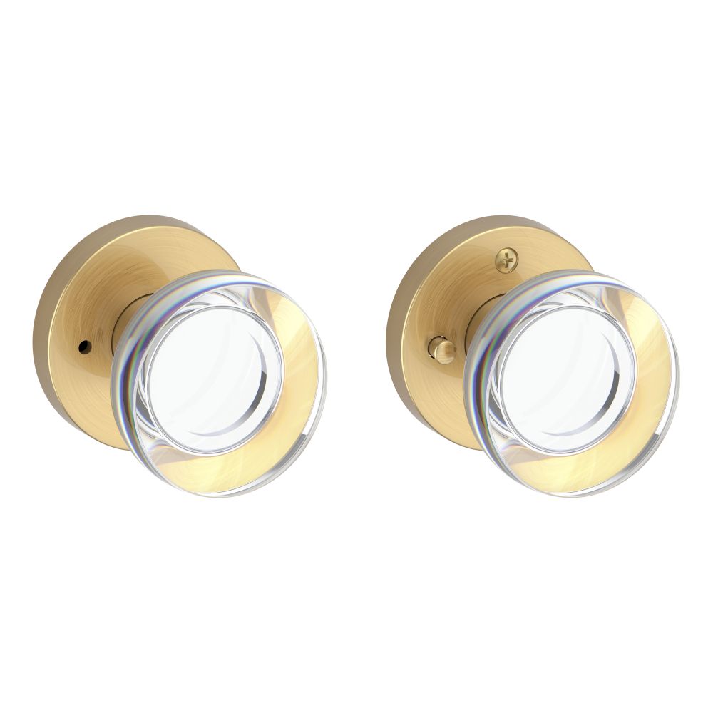 Baldwin Reserve Contemporary Crystal Knob Privacy with 6AL Latch and Dual Strike Baldwin Reserve