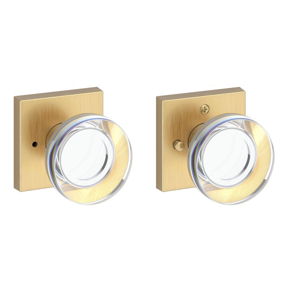 Baldwin Reserve Contemporary Crystal Knob Privacy with 6AL Latch and Dual Strike Baldwin Reserve