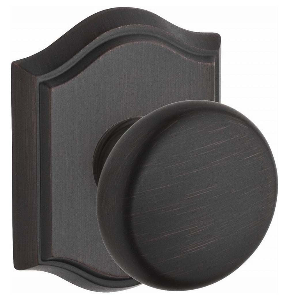 Baldwin Reserve Privacy Round Knob and Traditional Arch Rose with 6AL Latch and Dual Strike Baldwin Reserve