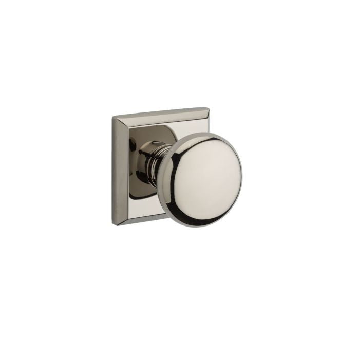 Baldwin Reserve Privacy Round Knob and Traditional Square Rose with 6AL Latch and Dual Strike Baldwin Reserve