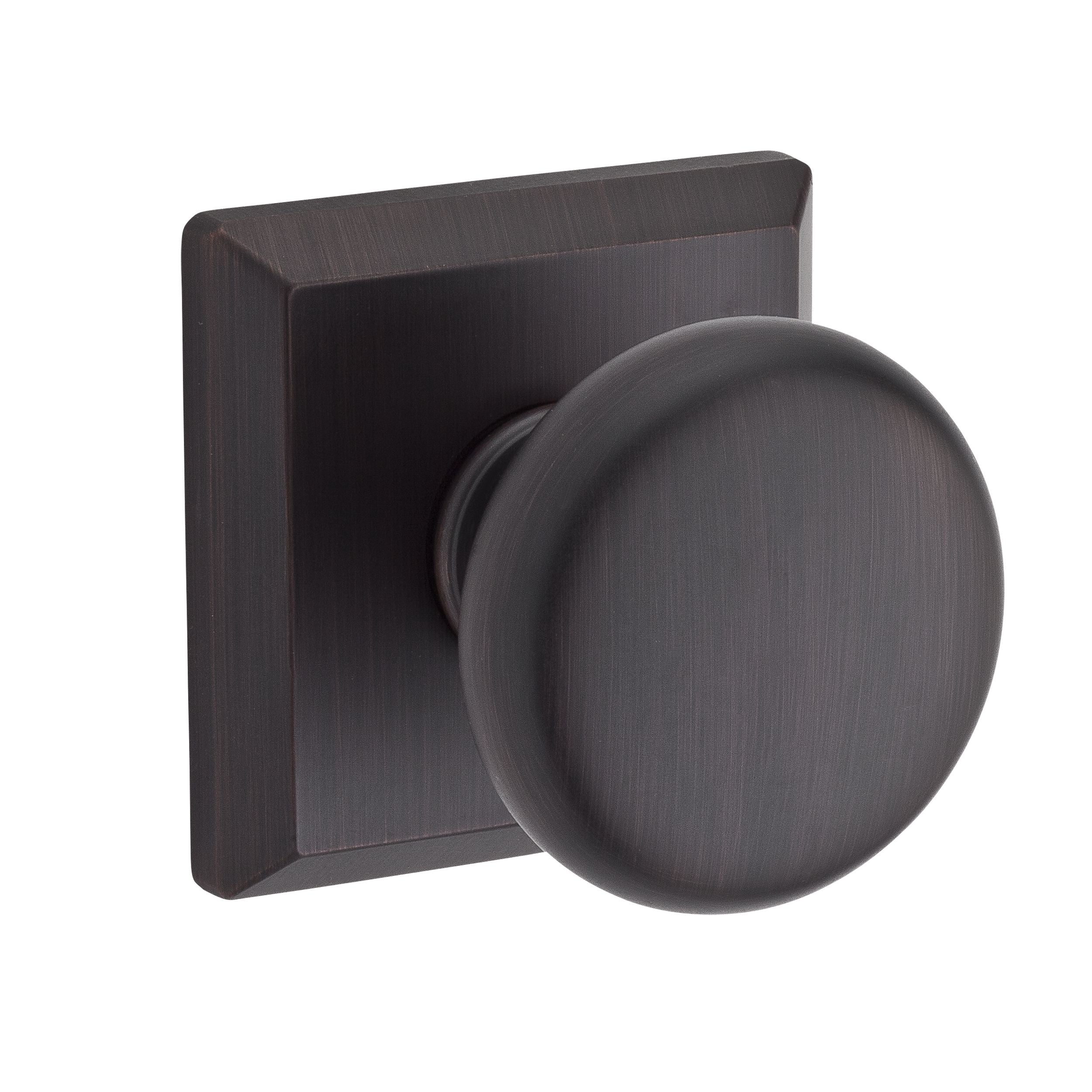 Baldwin Reserve Privacy Round Knob and Traditional Square Rose with 6AL Latch and Dual Strike Baldwin Reserve