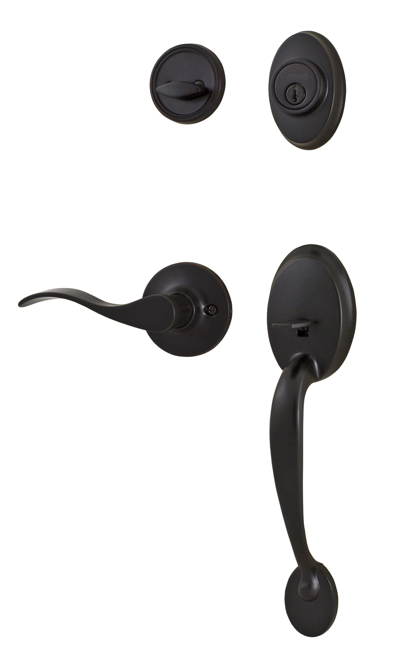 Weslock Hillcrest Single Cylinder Handleset with New Haven Trim with Adjustable Latch and Round Corner Strikes Weslock