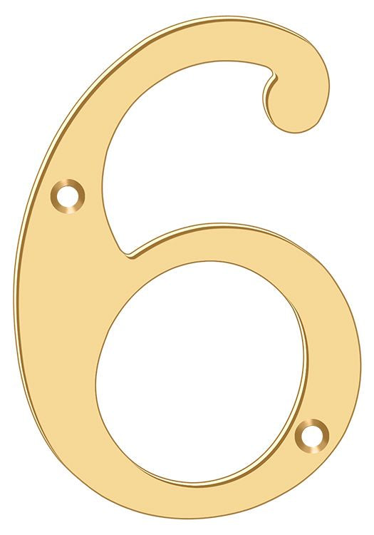 Deltana 6" Numbers; Solid Brass; Deltana