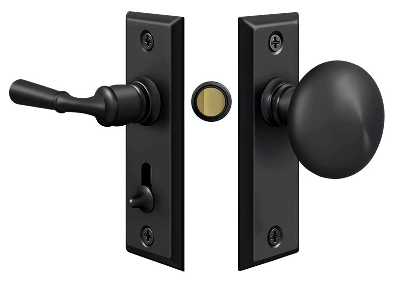 Deltana SDLS480U19 Storm Door Latch; Rectangular; Tubular Lock; Black Finish Deltana