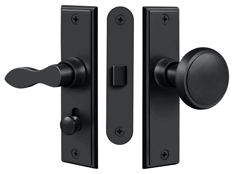 Deltana SDML334U19 Storm Door Latch; Square; Mortise Lock; Black Finish Deltana