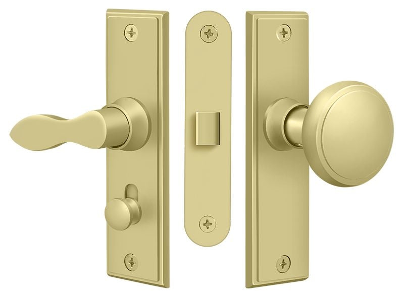 Deltana SDML334U3 Storm Door Latch; Square; Mortise Lock; Bright Brass Finish Deltana