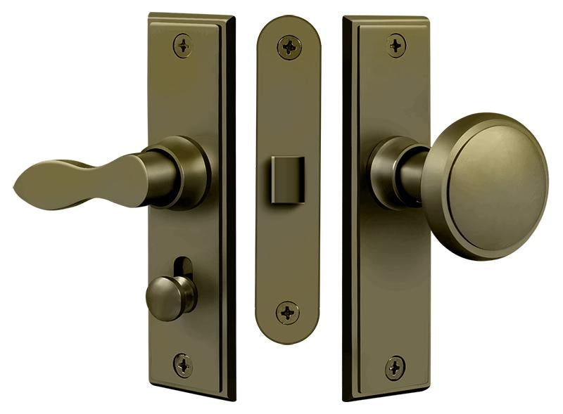 Deltana SDML334U5 Storm Door Latch; Square; Mortise Lock; Antique Brass Finish Deltana