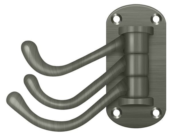 Deltana Triple Swivel Hook; Heavy Duty; 4" Projection; Deltana