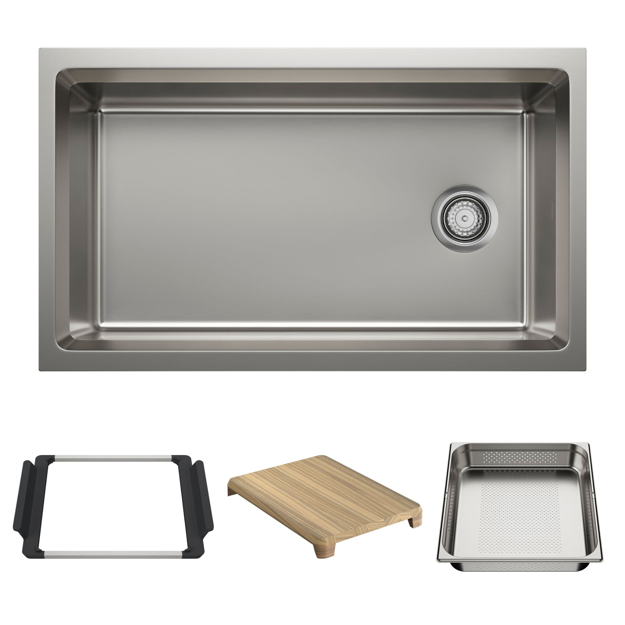 Blanco Inteos 33" Single Bowl Reversible Undermount Stainless Steel Workstation Kitchen Sink BLANCO