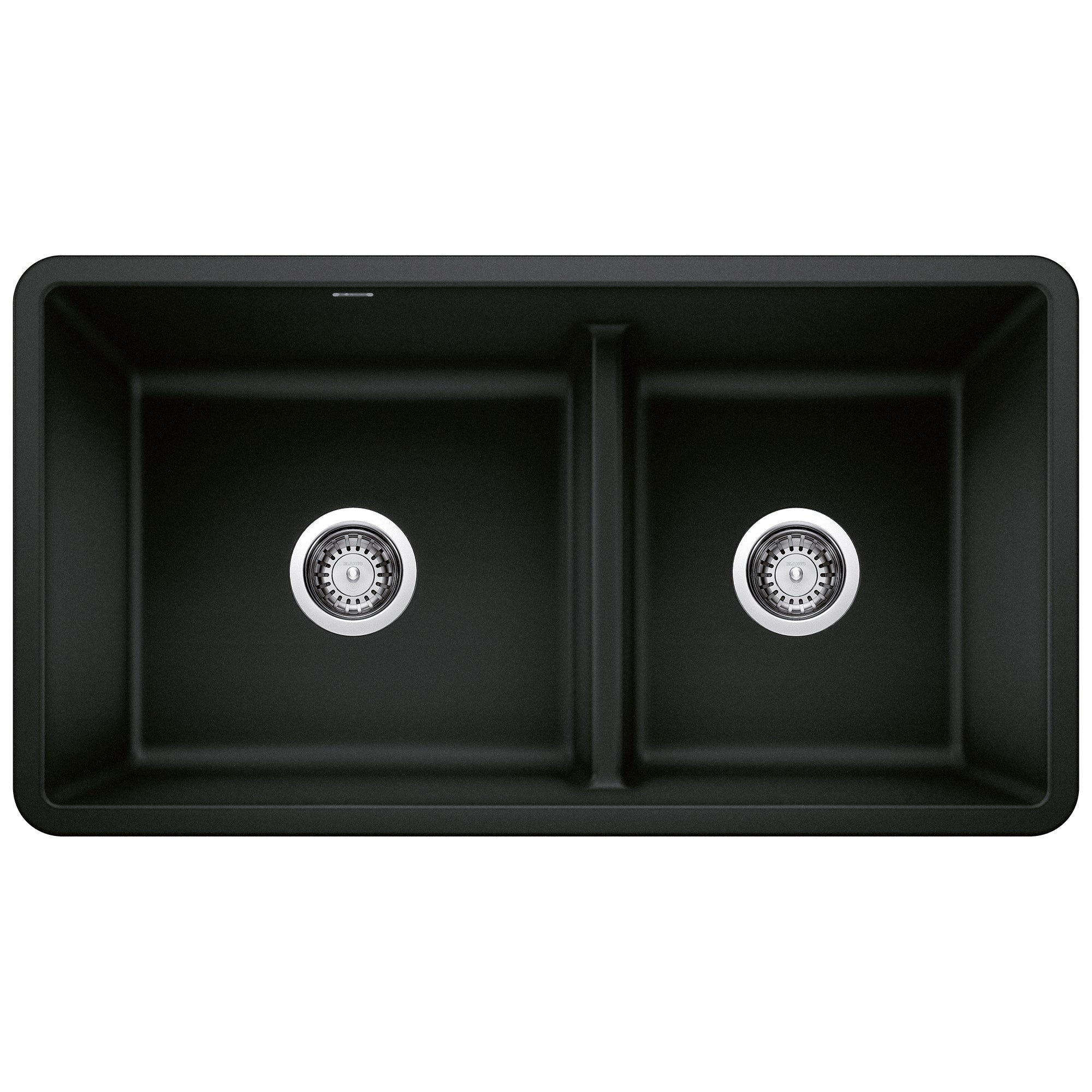 Blanco Precis SILGRANIT 33" 60/40 Reversible Double Bowl Undermount Kitchen Sink with Low Divide BLANCO