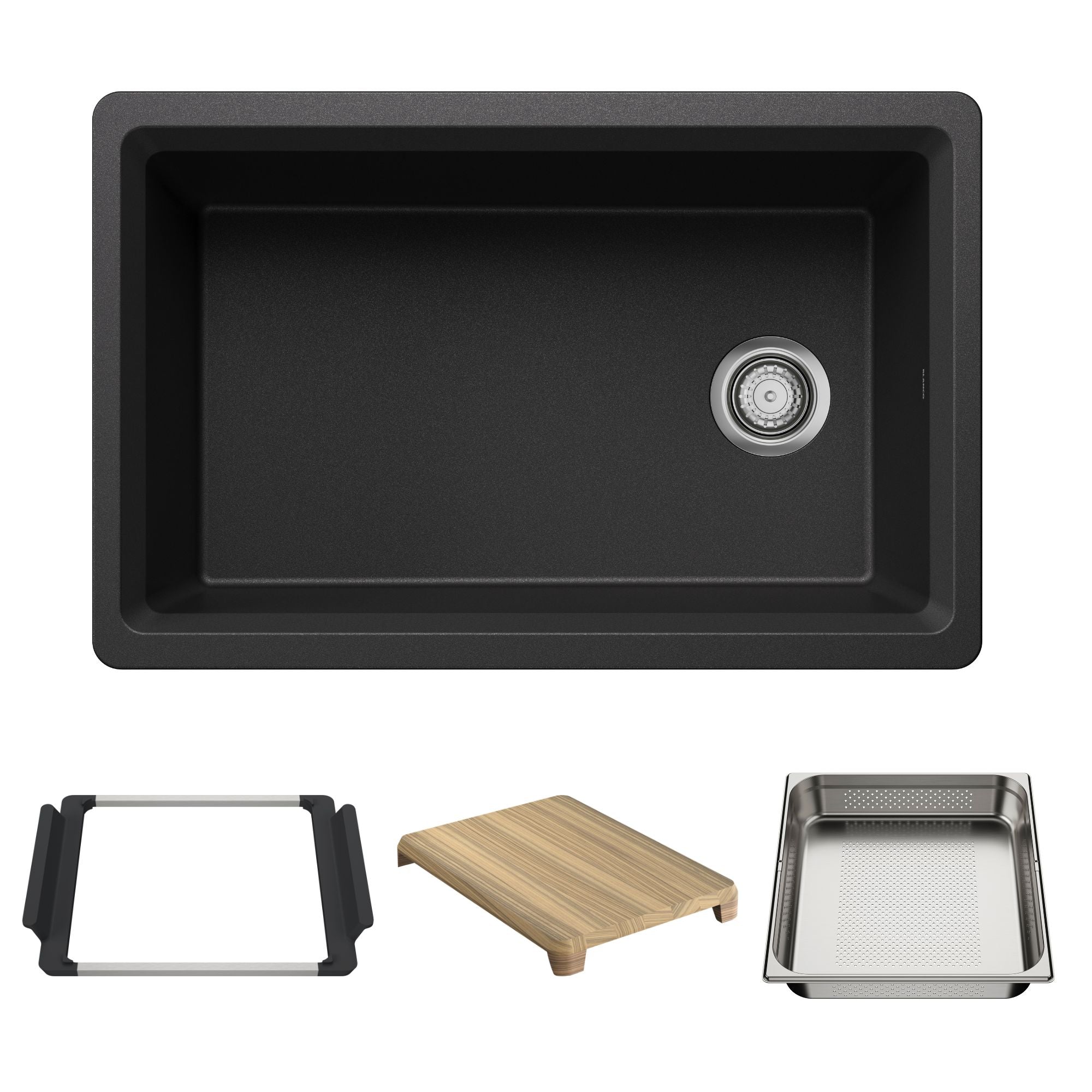 Blanco Inteos SILGRANIT 30" Single Bowl Reversible Undermount Workstation Kitchen Sink BLANCO