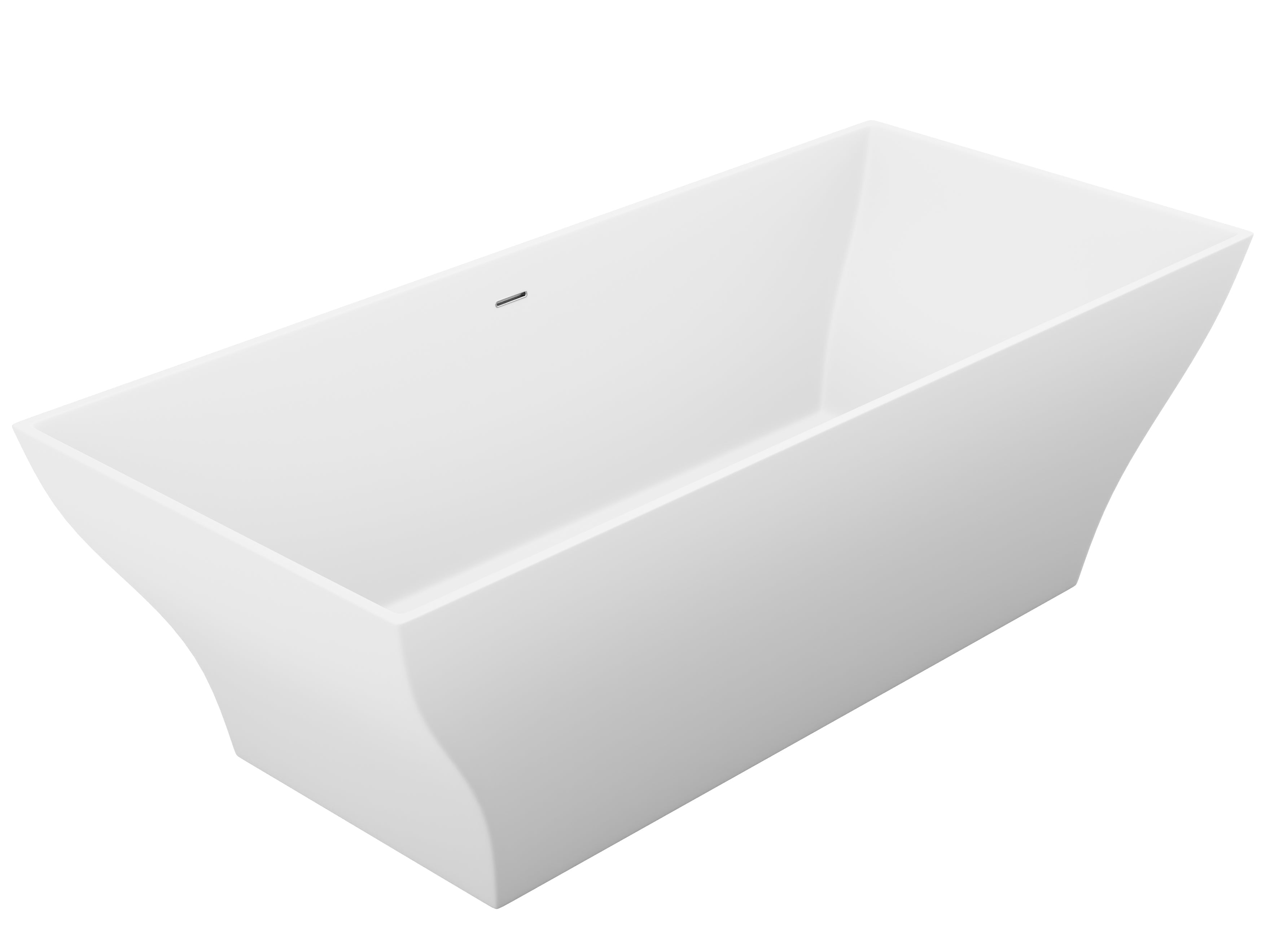 ANZZI Crema 5.9 ft. Solid Surface Center Drain Freestanding Bathtub ANZZI
