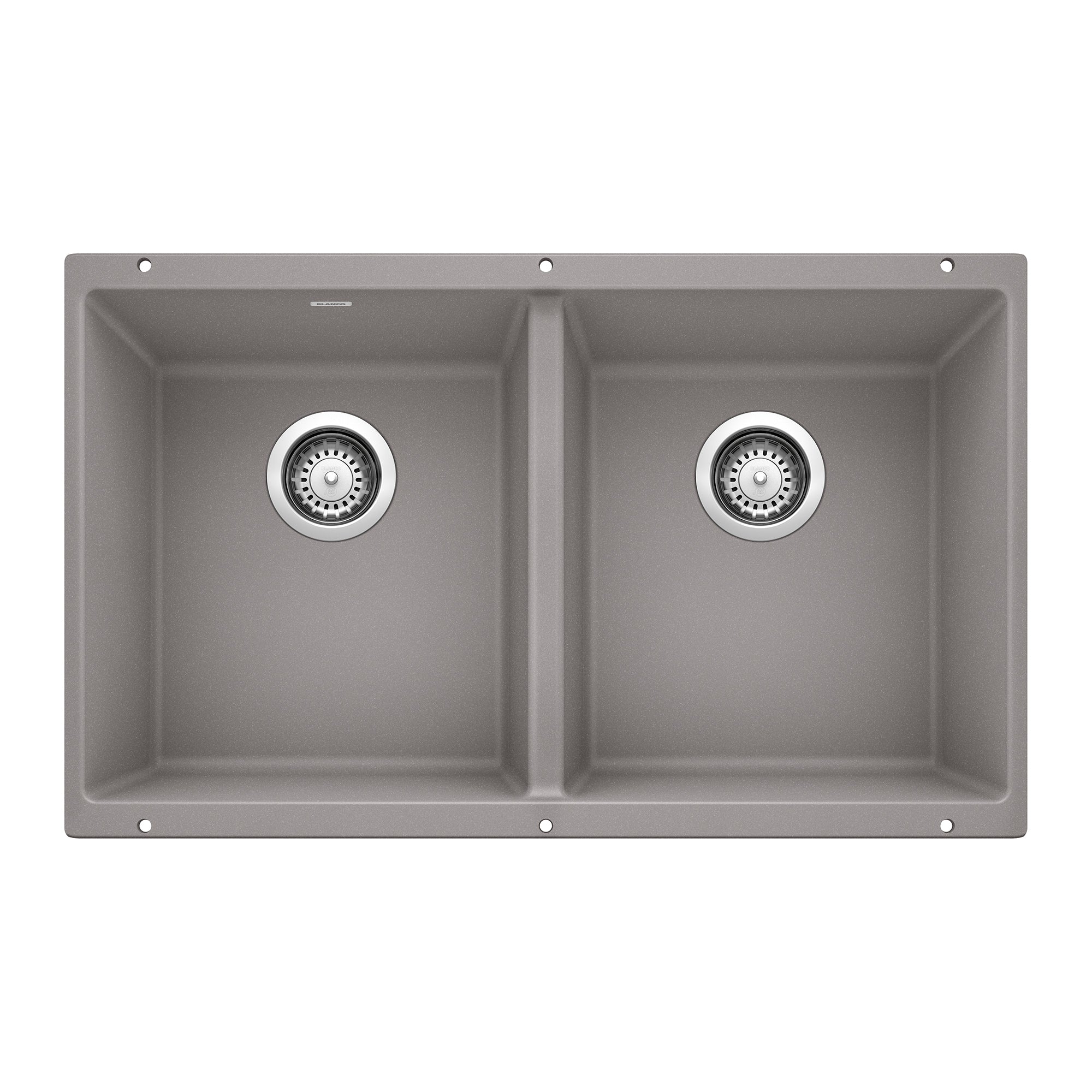 Blanco Precis SILGRANIT 29" 50/50 Double Bowl Undermount Kitchen Sink Blanco