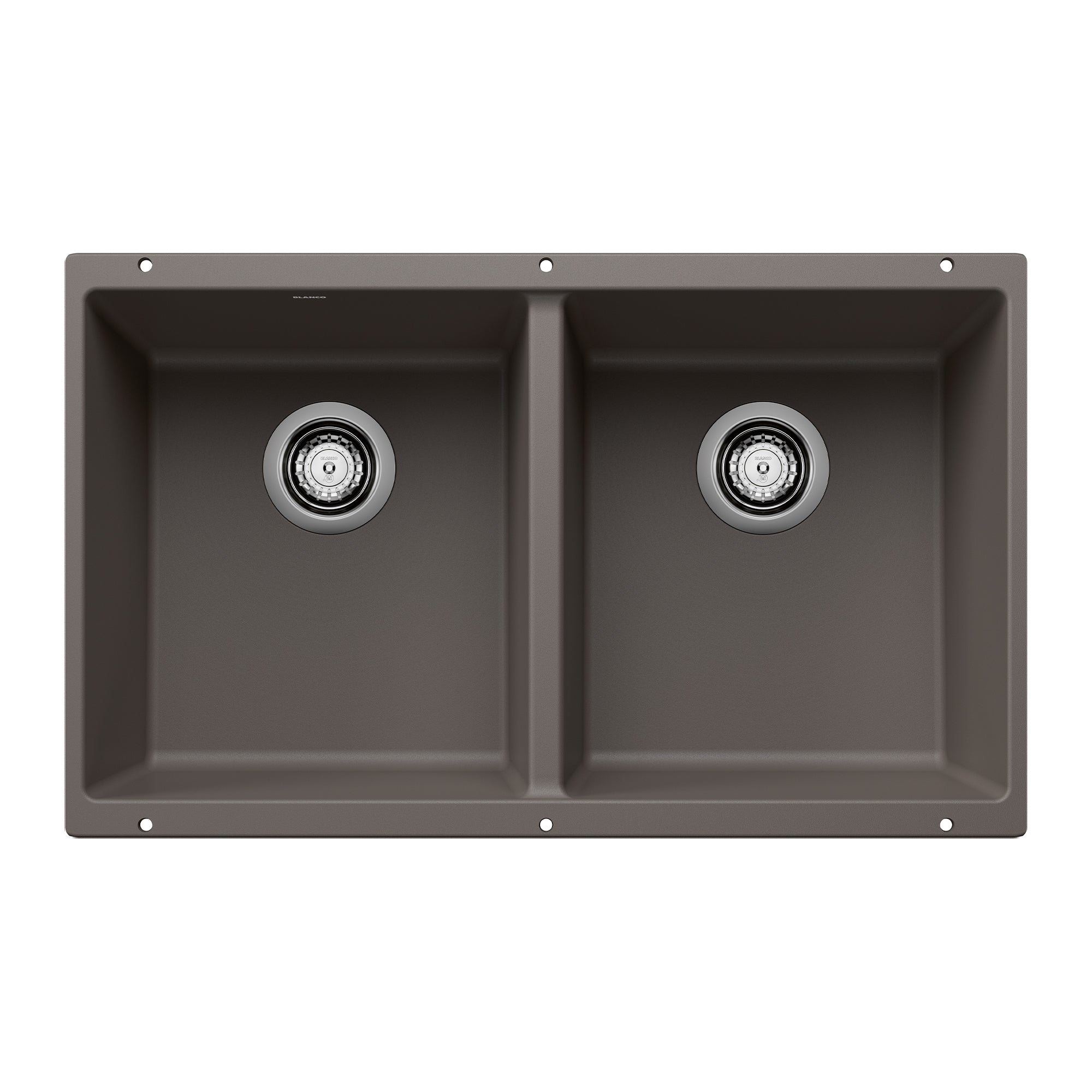 Blanco Precis SILGRANIT 29" 50/50 Double Bowl Undermount Kitchen Sink Blanco