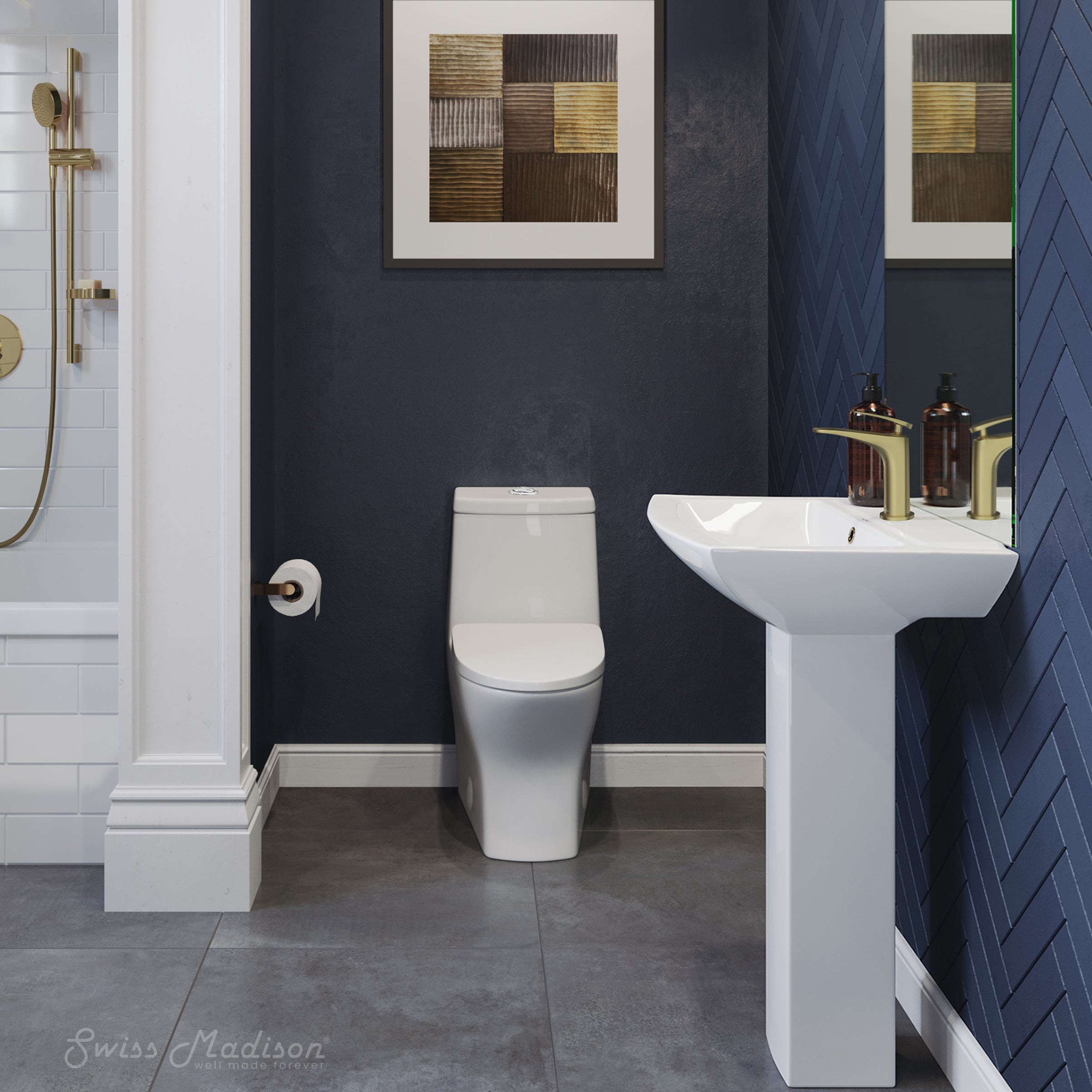 Swiss Madison Sublime II One-Piece 10" Rough-in 1.1/1.6 GPF Dual Top Flush Round Compact Toilet