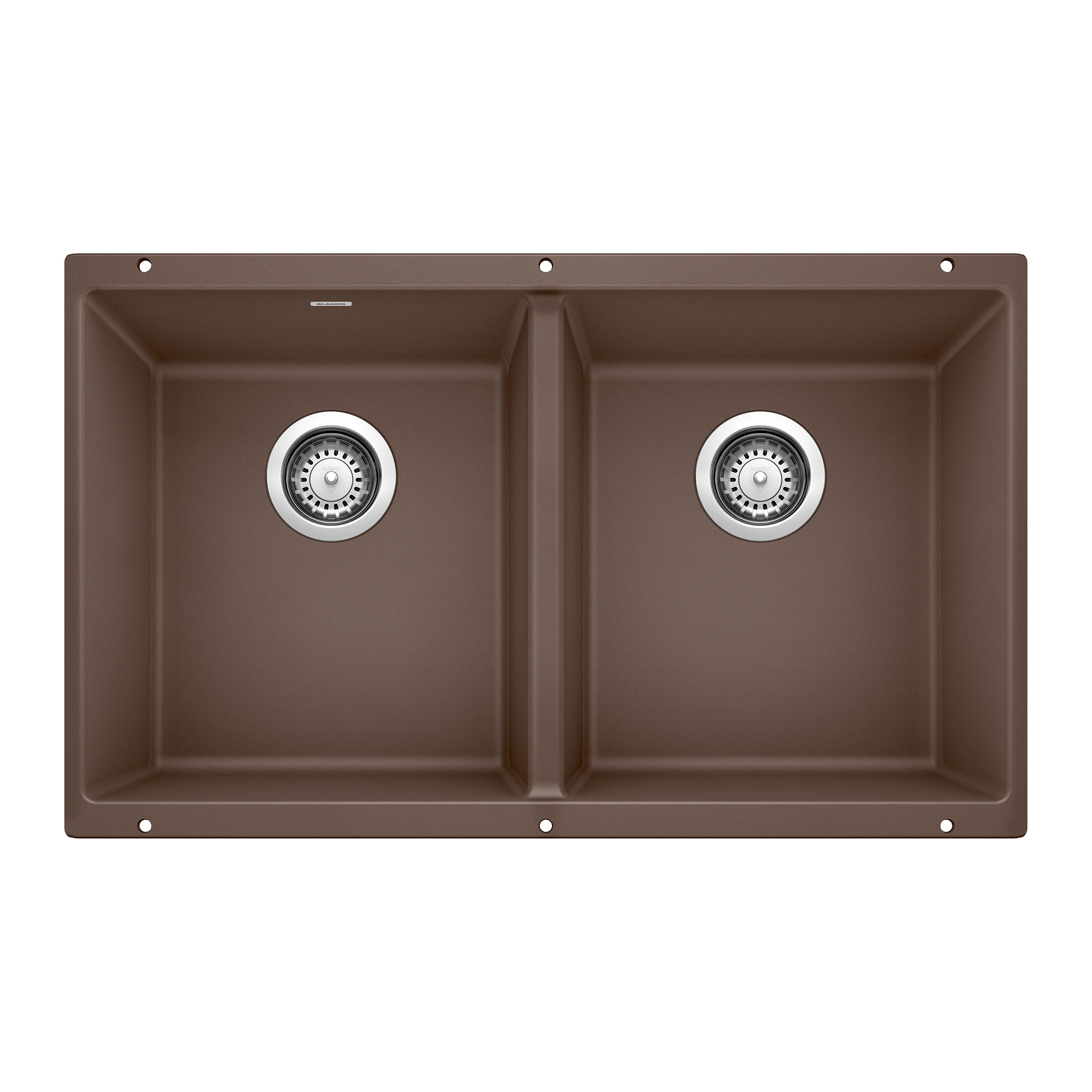 Blanco Precis SILGRANIT 29" 50/50 Double Bowl Undermount Kitchen Sink Blanco