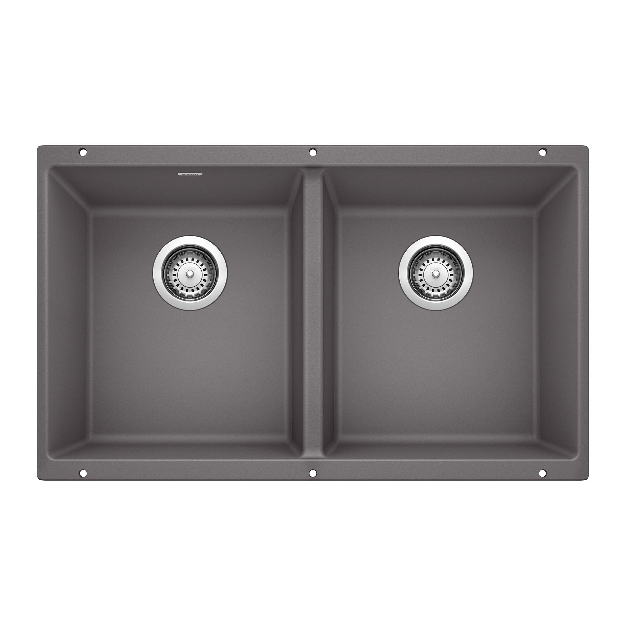 Blanco Precis SILGRANIT 29" 50/50 Double Bowl Undermount Kitchen Sink Blanco