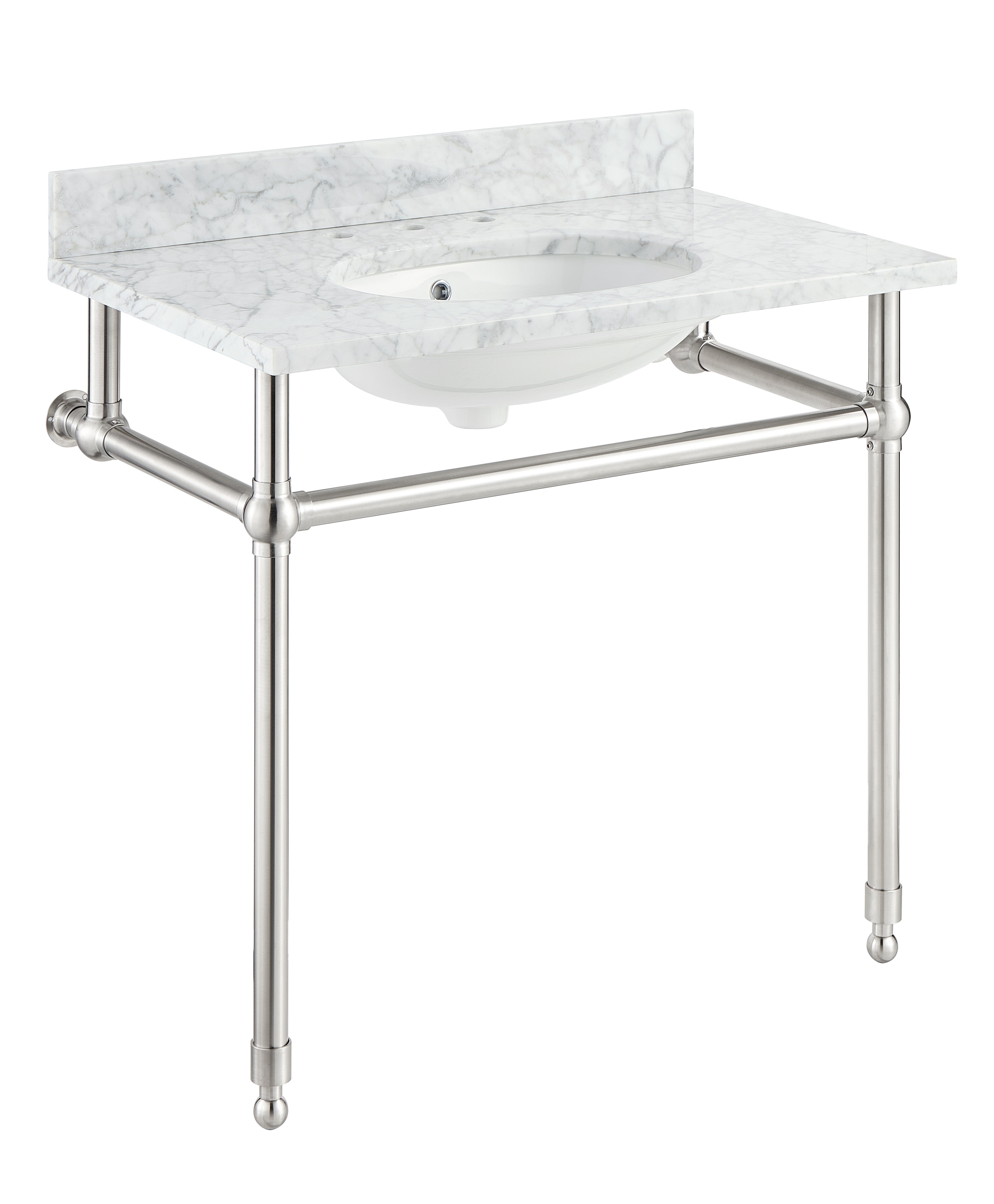 ANZZI Verona 34.5 in. Console Sink with Carrara White Counter Top ANZZI