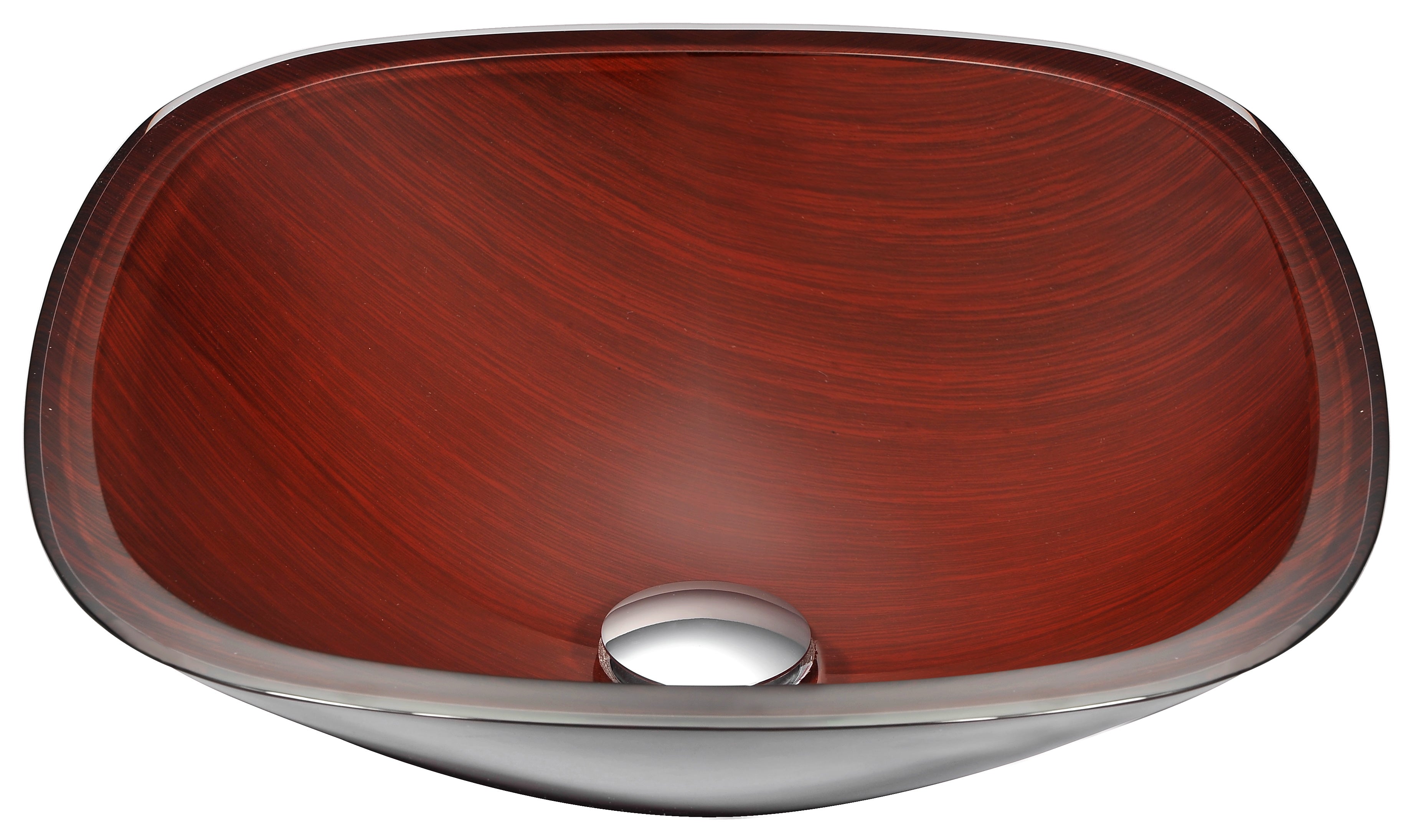 ANZZI Cansa Series Deco-Glass Vessel Sink in Rich Timber ANZZI