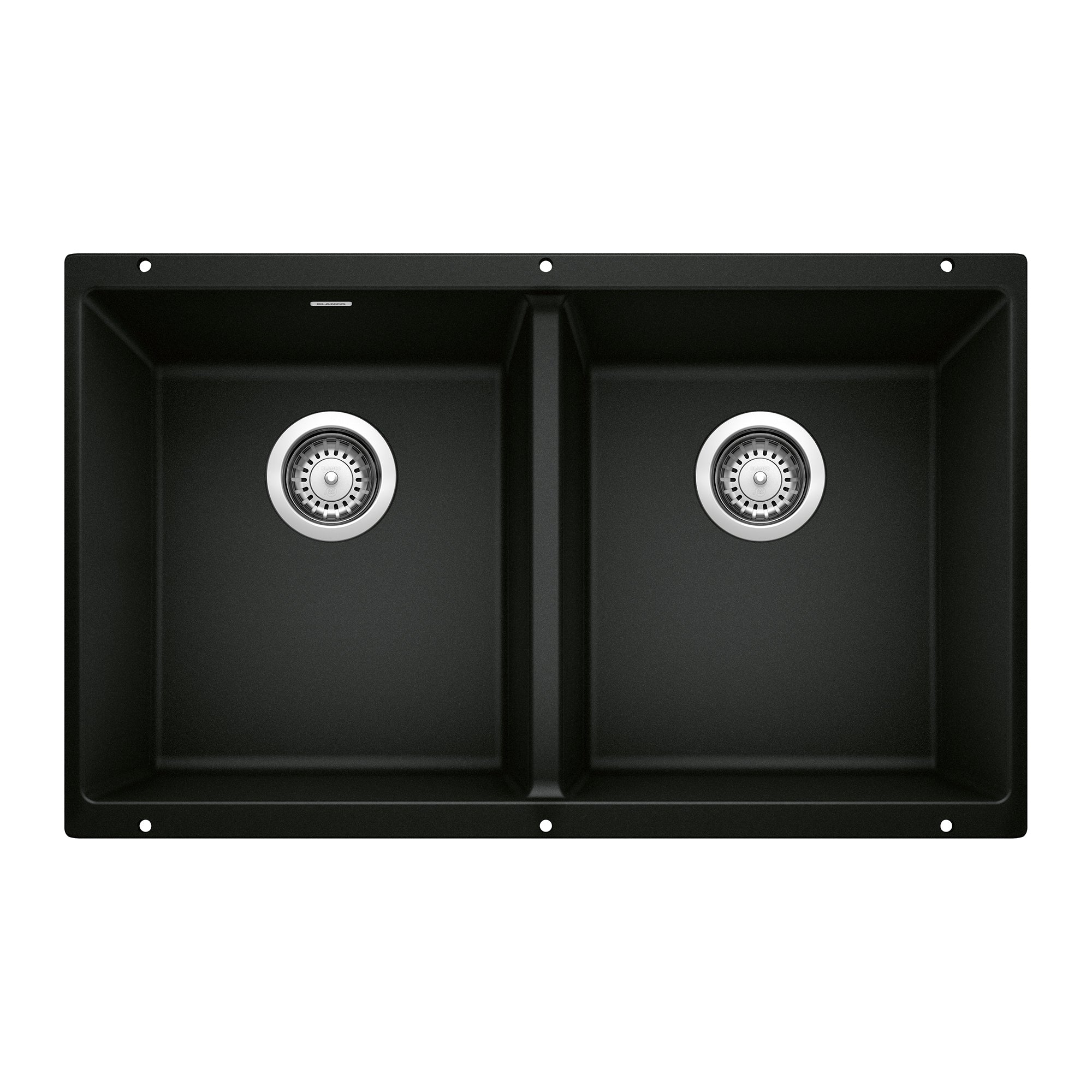 Blanco Precis SILGRANIT 29" 50/50 Double Bowl Undermount Kitchen Sink Blanco