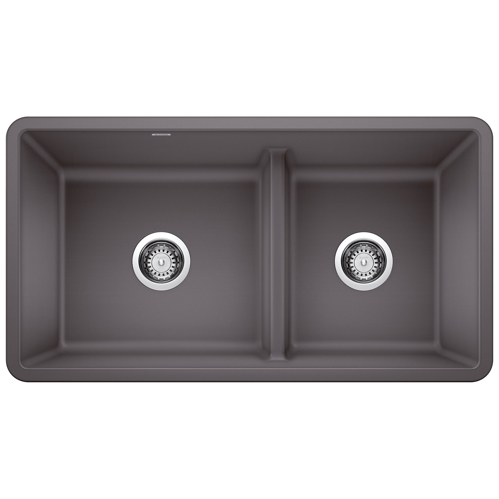 Blanco Precis SILGRANIT 33" 60/40 Reversible Double Bowl Undermount Kitchen Sink with Low Divide BLANCO