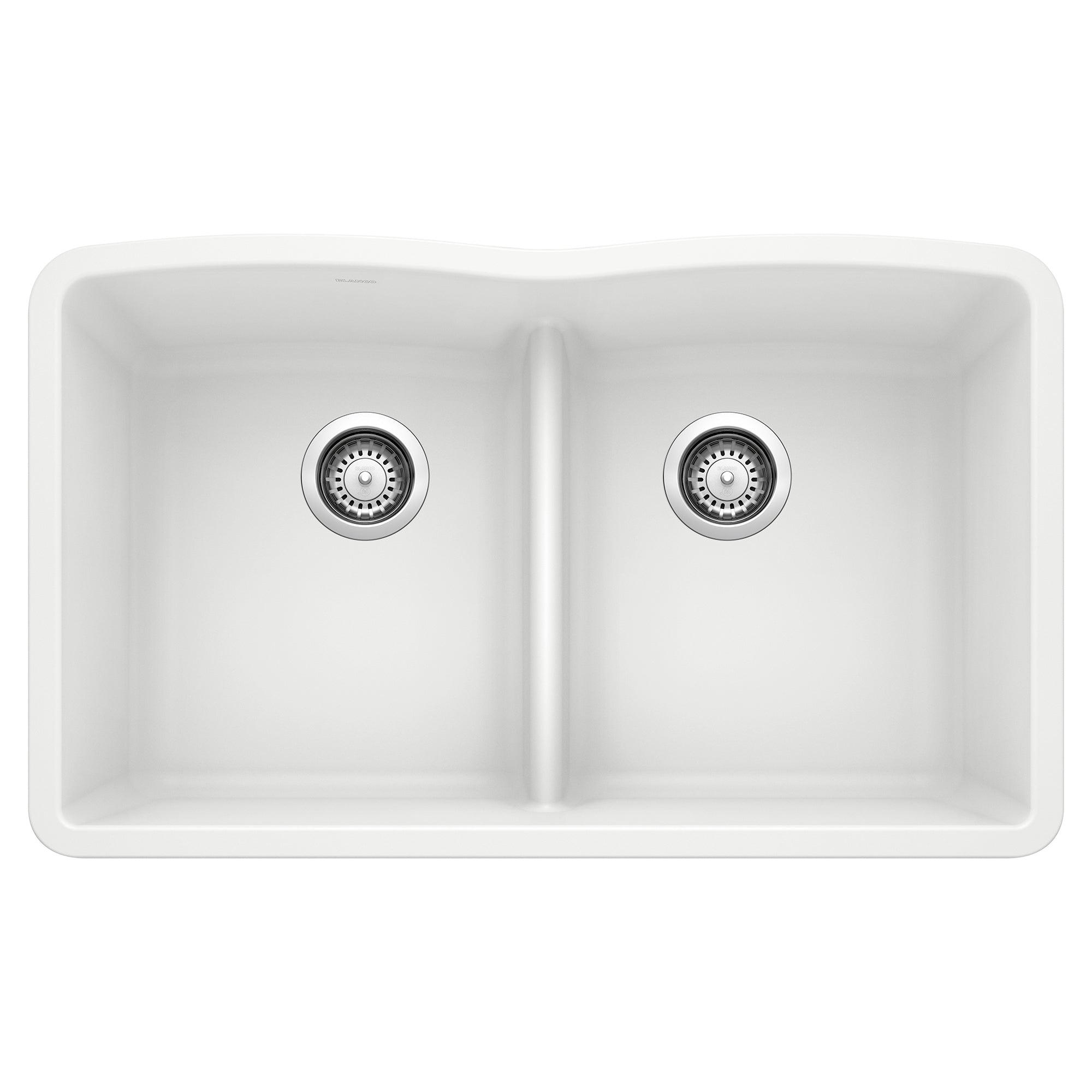 Blanco Diamond SILGRANIT 32" 50/50 Double Bowl Undermount Kitchen Sink with Low Divide Blanco