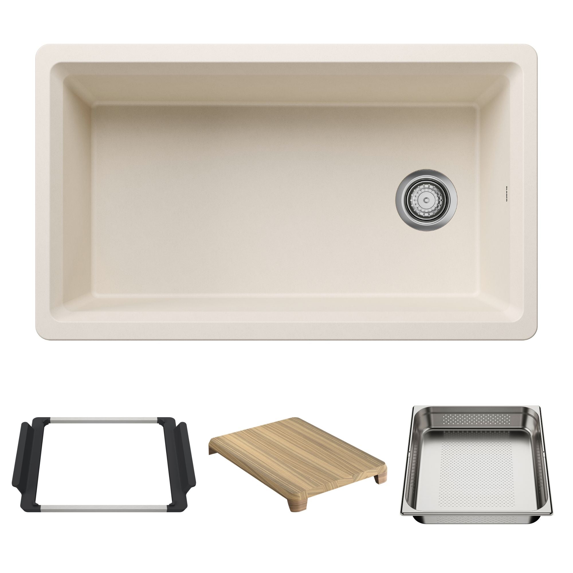 Blanco Inteos SILGRANIT 33" Single Bowl Reversible Undermount Workstation Kitchen Sink BLANCO