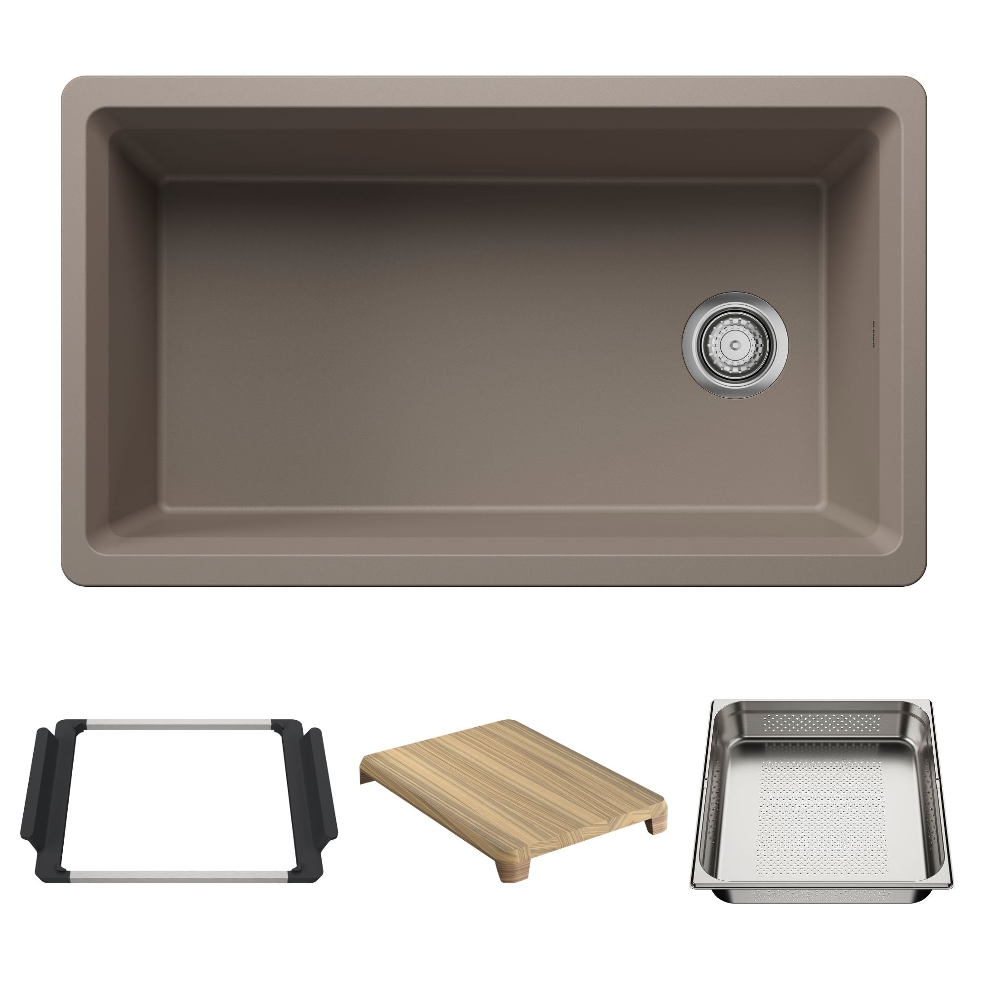Blanco Inteos SILGRANIT 33" Single Bowl Reversible Undermount Workstation Kitchen Sink BLANCO