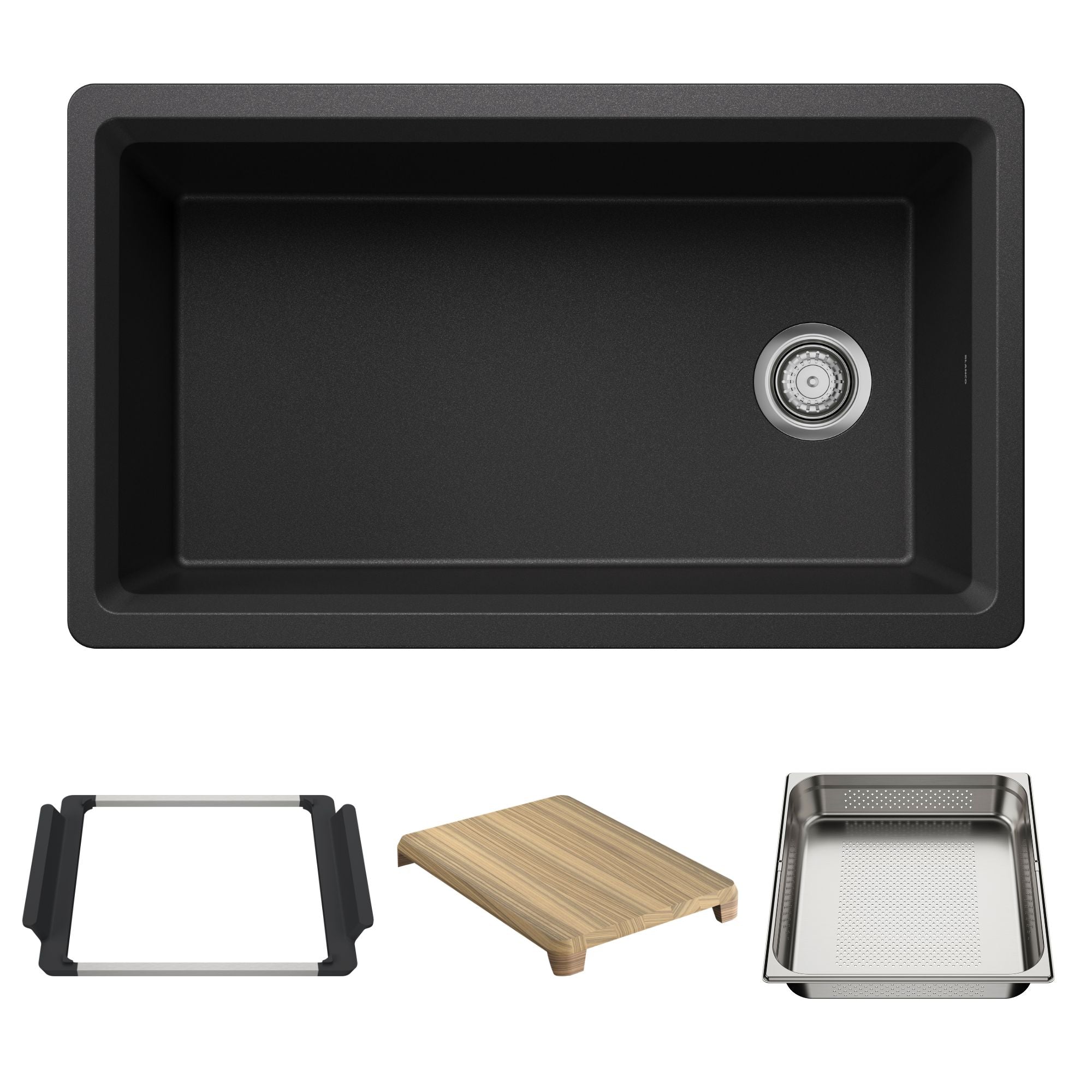 Blanco Inteos SILGRANIT 33" Single Bowl Reversible Undermount Workstation Kitchen Sink BLANCO