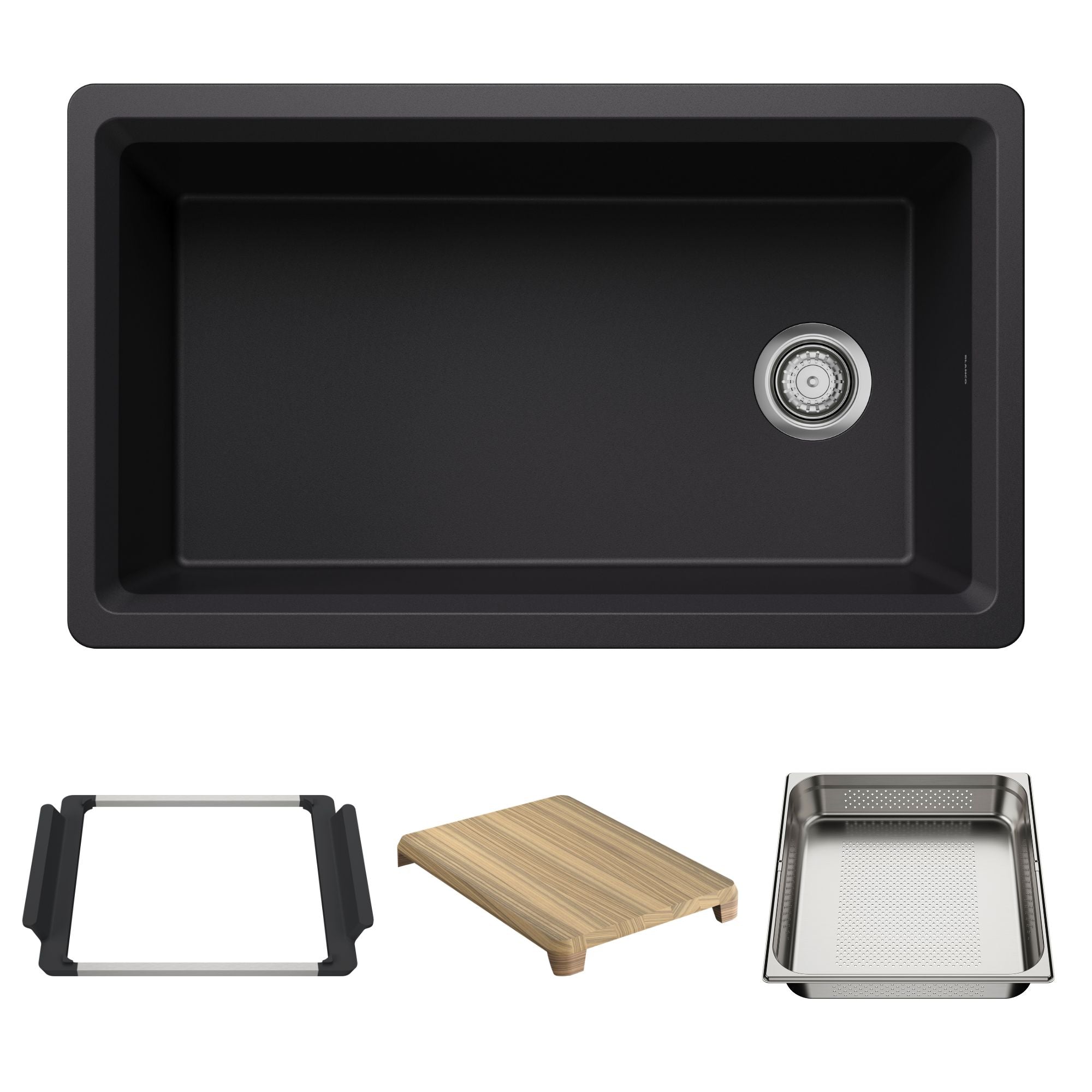Blanco Inteos SILGRANIT 33" Single Bowl Reversible Undermount Workstation Kitchen Sink BLANCO