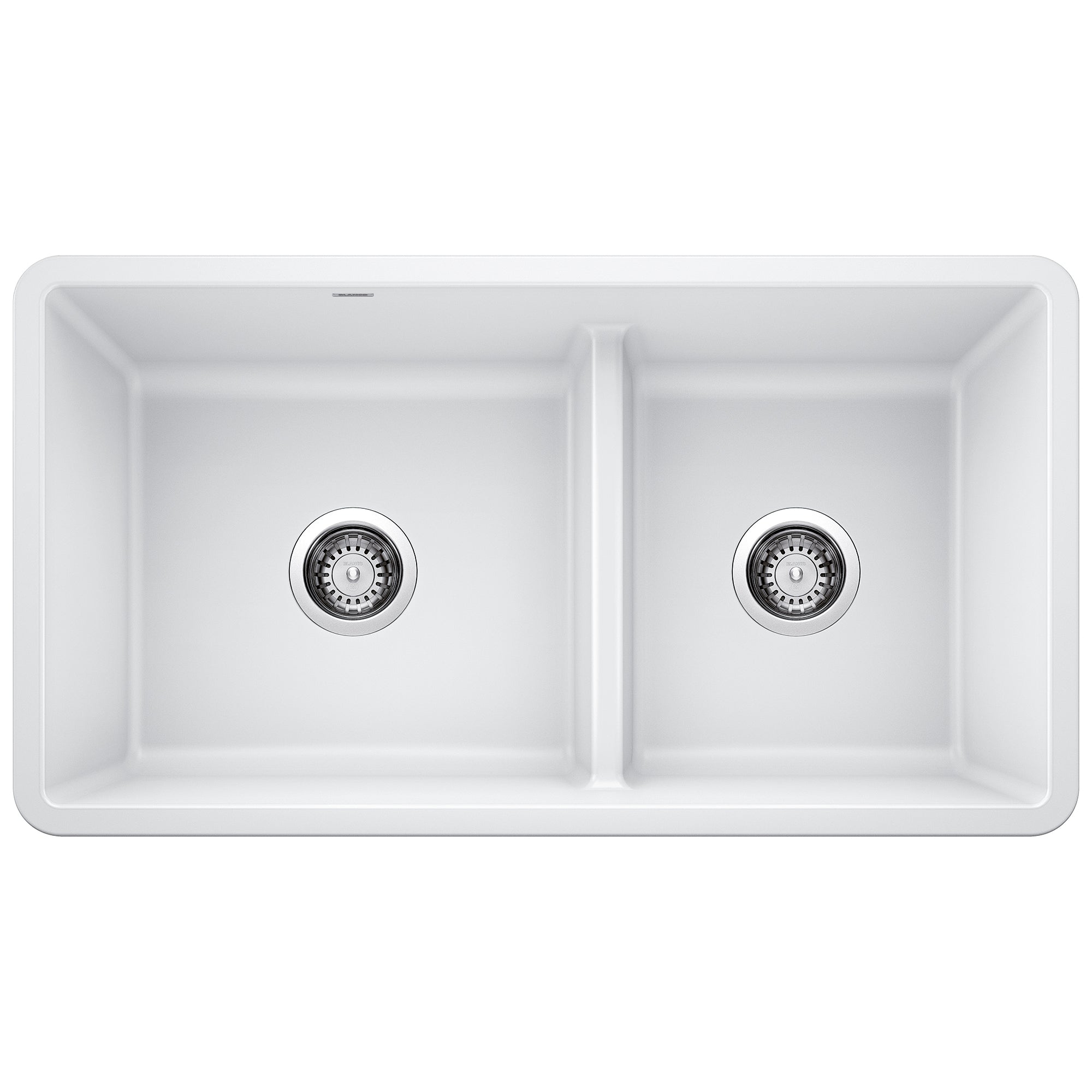 Blanco Precis SILGRANIT 33" 60/40 Reversible Double Bowl Undermount Kitchen Sink with Low Divide Blanco